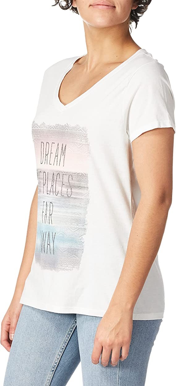 Hanes Women's Short Sleeve V-Neck Graphic T-Shirt