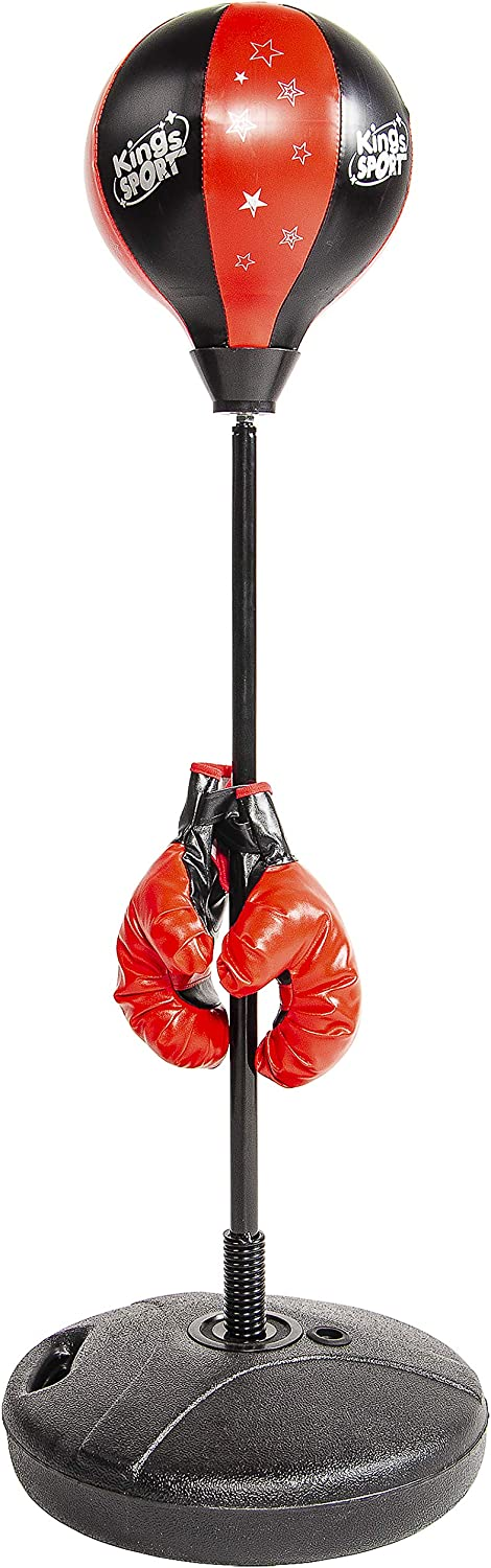 BalanceFrom Punching Bag with Base for Kids 3-10 Easy to Assemble with Boxing Gloves