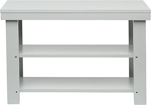 Basics Solid Pine Shoe Rack Bench - Grey